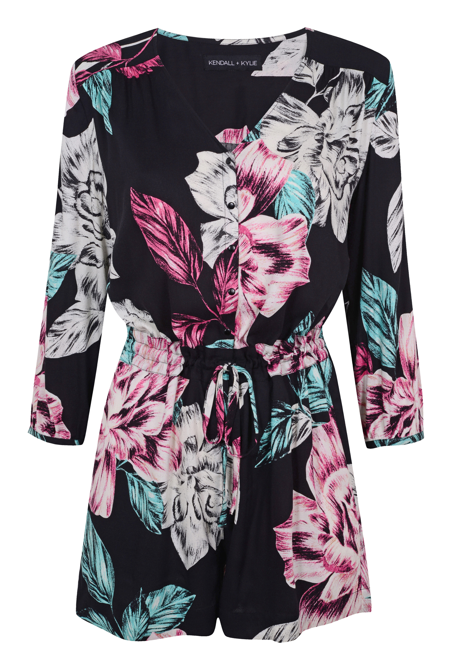 KENDALL + KYLIE - Floral Print Shirt Playsuit, $85