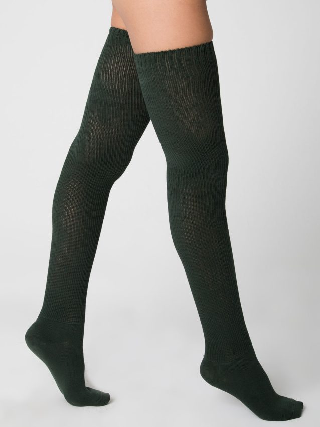 Cotton Solid Thigh-High Socks $21 American Apparel