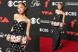 Ariana Grande Brought One Of Fall 2025's Biggest Trends To The VMAs: Polka Dots