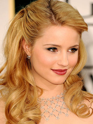 Dianna Agron with honey blonde hair