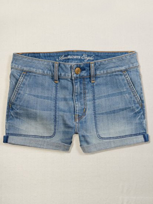 S - AE Denim High Waist Shorts 300x400